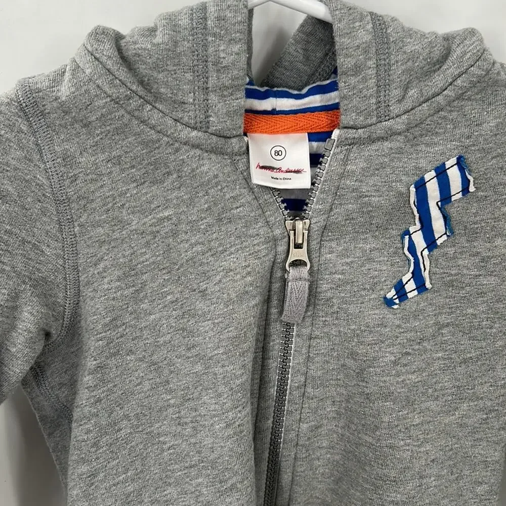 Hanna Andersson Boys Gray Full Zip Hoodie Size 80 (2)